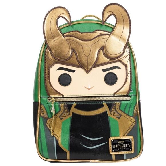 Loungefly Avengers Loki with Scepter Pop Mini-Backpack - Nwt - Picture 9 of 9